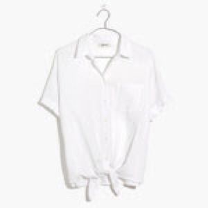 Madewell Tie Front Button down shirt